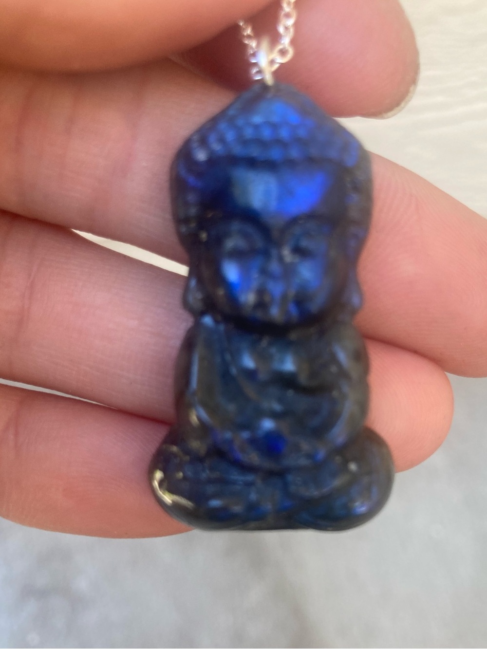 Blue Buddha labradorite Pendant Necklace